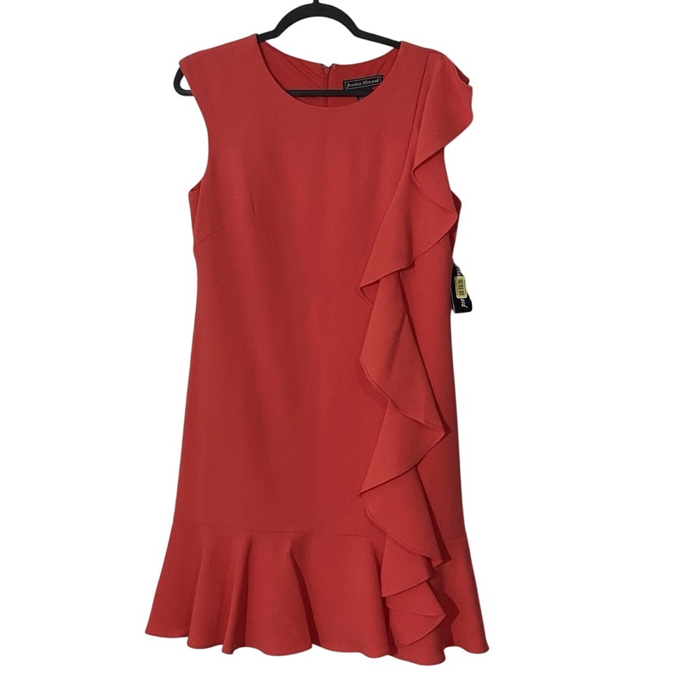 Jessica Howard Dress Coral Orange Knee Length Size 10‎ NWT